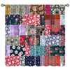 Patchwork Curtains, Hippie Patchwork Pattern Flowers Window Treatments, Retro Rod