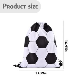 Gym Drawstring Backpack for Sport Player Lover Sports Theme Birthday Party Snack Treat Bag Shoulder Cinch Goodie Bag (Soccer)