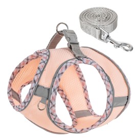 Dog Harness and Leash Set,Step-in Air Dog Vest, Reflective, No Pull Collarsfor Small, Medium Dogs, Cats - Secure with Hook & Loop Fastener, Buckle, Double D-Ring