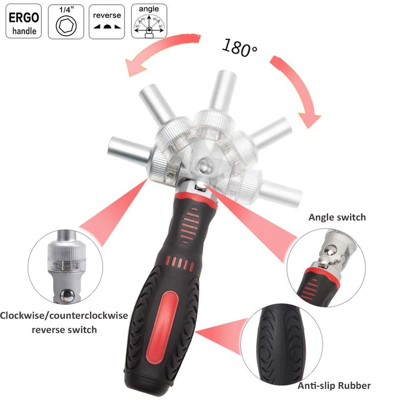JENABOM 61 in 1 Ratcheting Screwdriver Set, Magnetic Screwdriver Bit