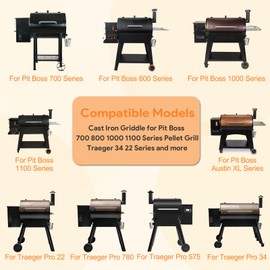 Cast Iron Griddle Replacement Parts for Pit Boss 700 800 1000 1100 Series Pellet Grill, Cooking Griddle for Traeger 34 22 Series, Griddle for Pit Boss Accessories