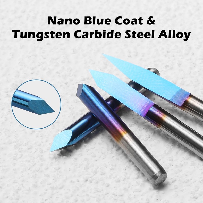 Genmitsu 10 Pcs 1/8'' Shank CNC Router Bits Set, Flat
