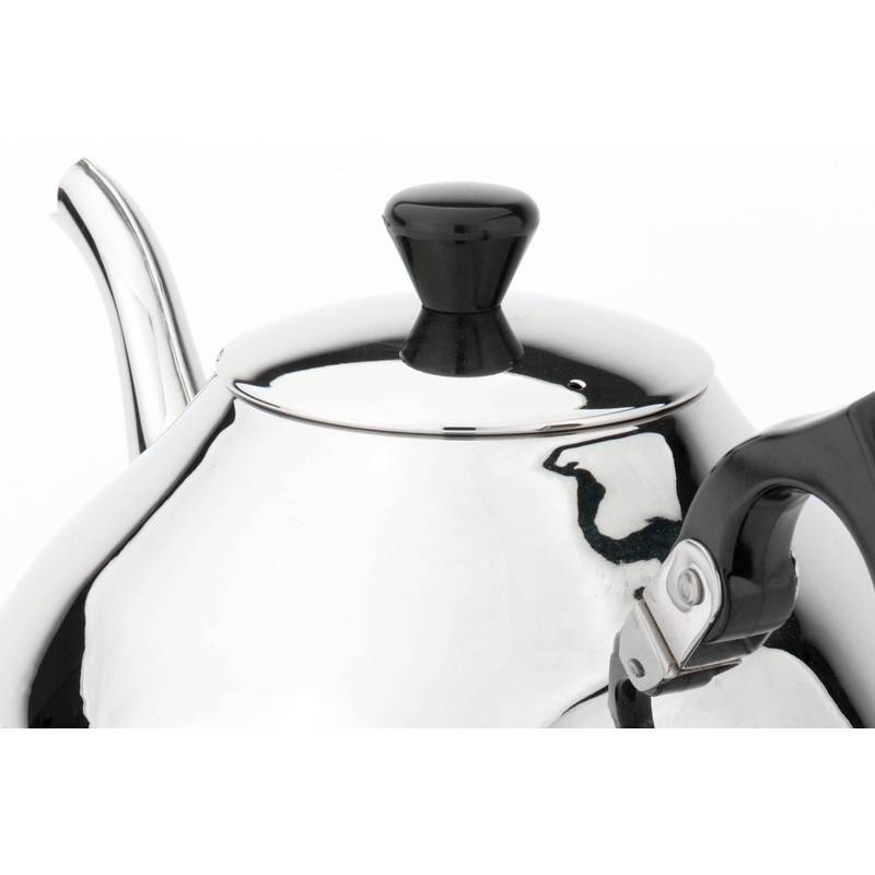 Bredemeijer Ceylon 1.25L, Black Fittings, Stainless Steel Silver, 15.4 x