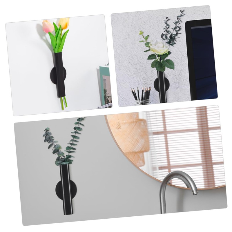 Kisangel 2pcs Wall Arrangement Wall Vases Black Wall Hanging Vase