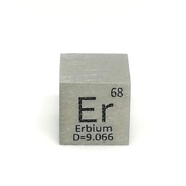 Elemental Specimen Erbium Er 0.4 inch (10 mm) Square Cube, Engraved A Type