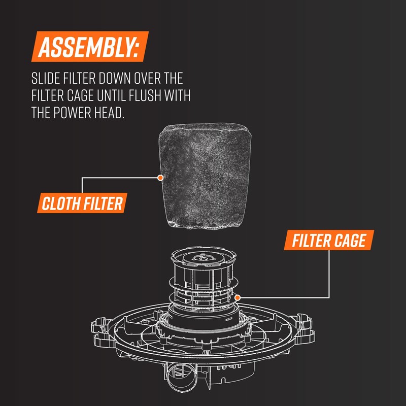 Armor All AARC2 Reusable Cloth Filter, Fits 2.5–4 Gallon Wet/Dry