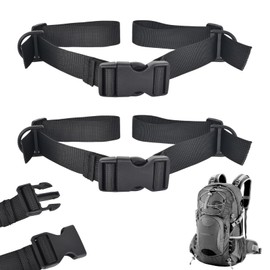 DEARBAG Pack of 2 Adjustable Chest Strap Backpack, Nylon Backpack Strap with Quick Release, Chest Strap for School Bag, Nylon Chest Strap with Buckle for School Backpack, Jogging, Hiking, Outside