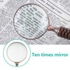 WIOR 10X Handheld Magnifying Glass Antique Copper Magnifier with Sandawood