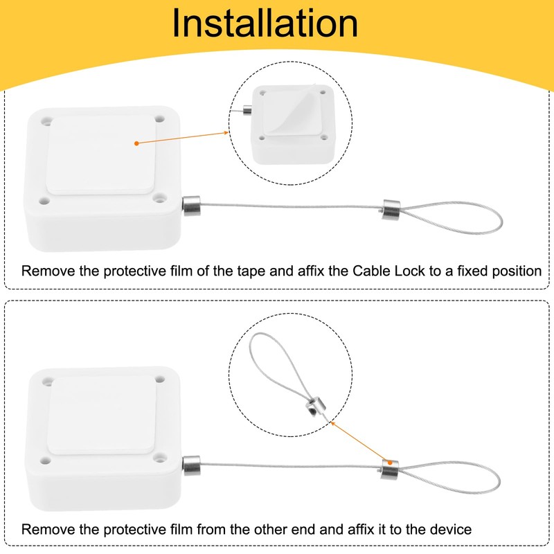 sourcing map 3.3 ft Retractable Cable Lock with Latch Remote