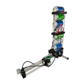 Auto Aluminum Can Crusher, Heavy Duty Pneumatic Cylinder Soda Beer Can Crusher, Eco-Friendly Recycling Tool (Automatic Button Feeding Style)