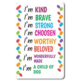 QYAYIK Inspirational Decor - I am a Child of God Scripture Sign, Christian Gift for Baby Kids Girl Boy Nursery Teen Room Bible Verse Wall Art Decoration 8 x 12 Inches