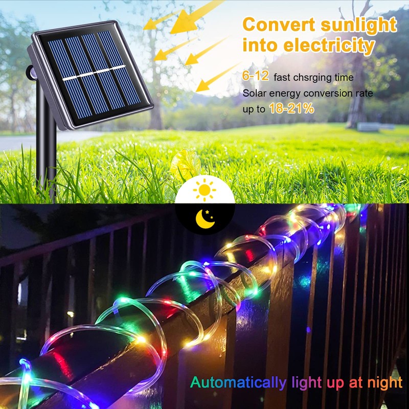 JMEXSUSS 200 LED Trampoline Accessories Solar Rope Light, 66ft IP