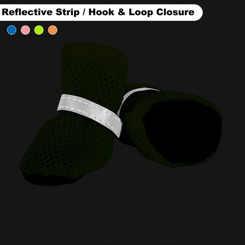 4PCS Small Dog Shoes, Breathable Mesh Boots,Summer Breathable Dog Boots