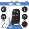 Key Shell Replacement Fits for Chrysler 200 2015-2017 300 Dodge