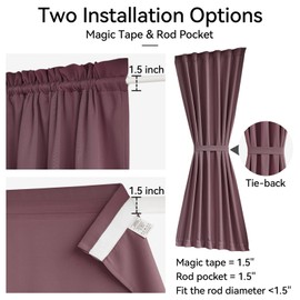 Vatge Side Window Covering, Sidelight Curtains for Glass, Kitchen, and French Door, 1 Panel, W12 x L72, Nostalgia Rose