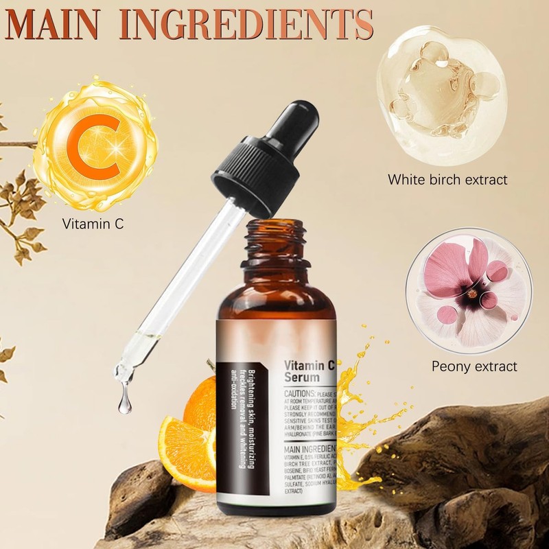 Vitamin C Facial Serum Essence, Hyaluronic Acid Serum, Hydration, Skin