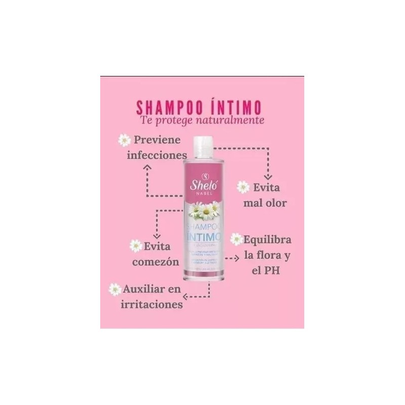 Sheló Nabel Shampoo Intimo Shelo Nabel® 265ml. 5 Piezas