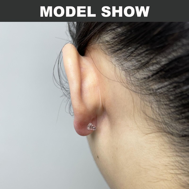 6 Styles Silicone Earring Backs for Studs, 600 Pieces Clear
