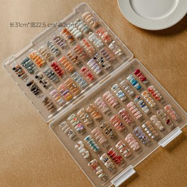 Nail Storage Case, Chip Storage Case, Nail Tip Case, Nail Tip Display, Stores Approximately 60 Sets of Nail Tips, Transparent, Dustproof, Storage Case, Multi-functional, Nail Style, Lid Included, Nail