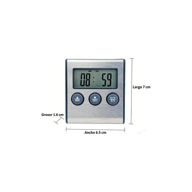 Termometro Y Temporizador Timer Digital Hornos Con Sonda
