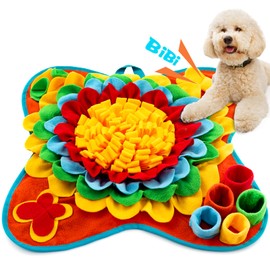 Meilzer Snuffle Mat for Dogs Pet Treats Feeding Mat for Small/Medium Breed Dogs Non-Slip/Portable/Durable Interactive Dog Puzzle Toys Encourages Natural Foraging Skills (Blue)
