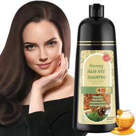 LOOPGENIE Hair Dye Shampoo 3 in 1 for Women & Men 100% Gray Hair Coverage - Herbal Ingredients Natural Plant Hair Color - Hair Dye in Minutes 500ML（Chestnut Brown）