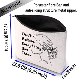 Mental Health Awareness Cosmetic Bag Psychology Gift Don't Believe Everything You Think Makeup Bag For Psychotherapist Gift, Don't Believe Everything You Think