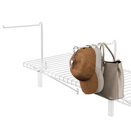 HOUSE AGAIN 2 Pack Multifunctional Storage Rack with Baseball Caps, Metal Clothes Organizer and Hat Holder Hanging 20 Caps, Closet Rack with 360°Rotating Hooks Space Saving Only for Wire Shelf