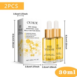 2 Stück Bienengift Bauchnabel-Tropfen Bienengift Intestinal Detox Körperöl Bienengift Tropfen Bauchnabel Schnelle Absorption Für Jede Haut Geeignet（30ml）