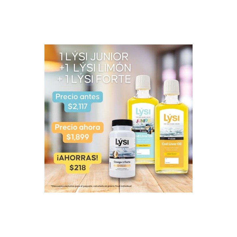 Lysi Omega-3 Paquete Familiar Forte 90 Pzas y Aceites de