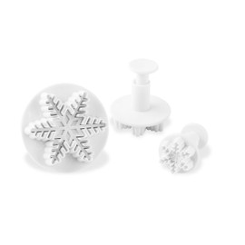 Dr.Oetker Decoration Cutter Christmas Snowflake Set of 3 5,5x5,5 cm in Silver, 5.5 x 5.5 x 3 cm