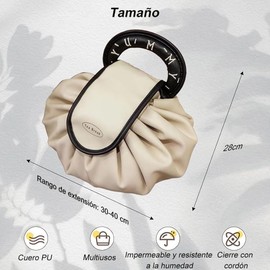 Mythya Cosmetiqueras, Bolsa de Maquillaje de Viaje, Bolsa de Maquillaje Portátil con Cordón, Neceser Impermeable para Maquillaje, Bolsa de Almacenamiento para Personas Perezosas