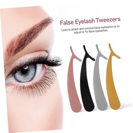 FRCOLOR 4pcs False Eyelash Applicator Tweezers Eyelash Extension Remover Clips for Easy Application and Makeup Tool