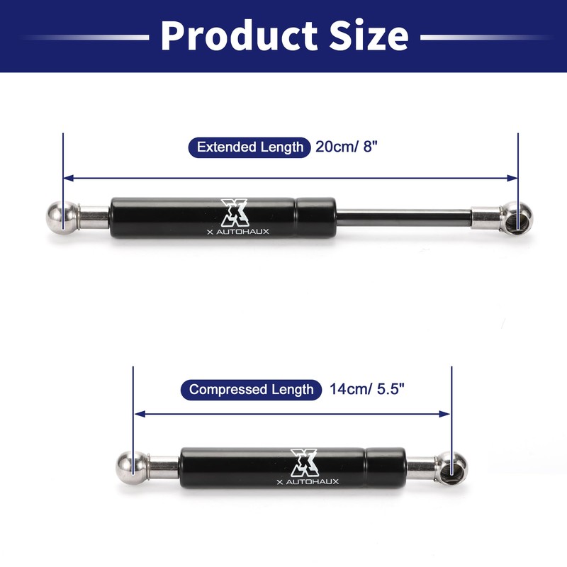 X AUTOHAUX 1pcs 8" 22lb/100N Black Lift Support Strut Shock