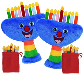 Aviv Judaica Kids Hanukkah Musical Plush Menorah Plays 2 Hanukkah Songs Driedel Stuffed Plushy Melodic Minorah Chanukah Candles Toys Childrens Hanukah Gift My First Hanukkah Hanukkiah for Toddlers,2