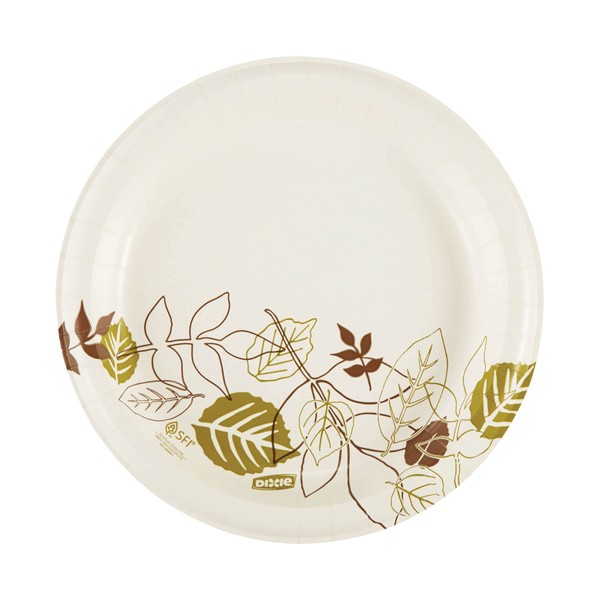 Georgia-Pacific Dixie 8.5" Medium-Weight Paper Plates by GP PRO (Georgia-Pacific); Pathways; UX9WS; 500 Count (125 Plates Per Pack; 4 Packs Per Case)
