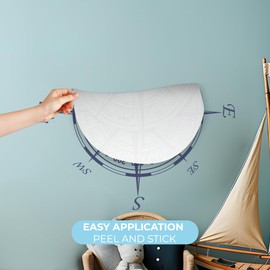 Nautical Compass Wall Decals | Nautical Wall Decor | Wall Decor Bedroom for Baby Boy & Girl | Nautical Party Decorations | Nursery Decor | Multiple Size Options (Wide 22"x 22" Height)