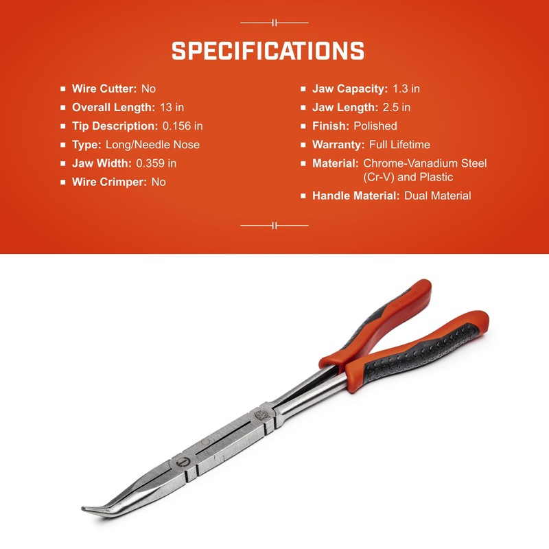 Crescent 13" X2™ Dual Material Long Reach Bent Nose Pliers