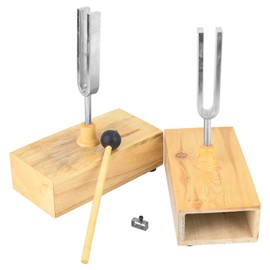 440HZ Tuning Fork Virbration Experimental Instrument with Wood Resonator Box & Knocker