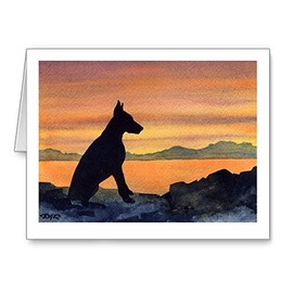 DJ Rogers Fine Art Doberman Sunset - Set of 10 Note Cards With Envelopes