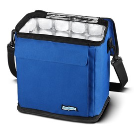 FlexiFreeze Freezable 12 Can Cooler Lunch Bag – Collapsible Soft Cooler with Built-in Ice Panels (12 Can, Royal Blue)