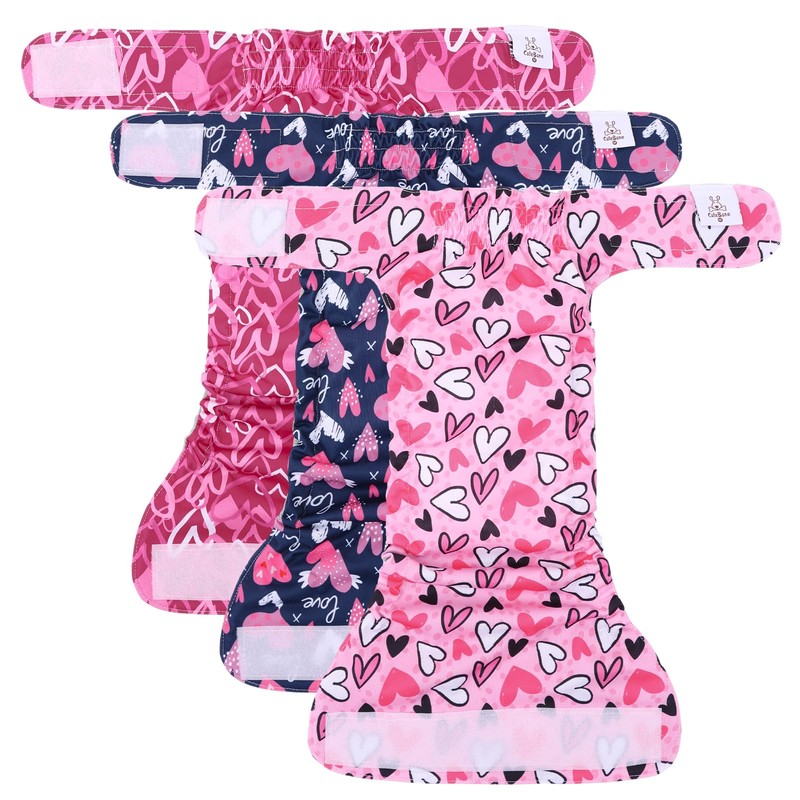 CuteBone Washable Dog Diapers Female No Tail Hole 3 Pack