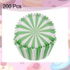 sourcing map 200 Count Cupcake Liners Green Stripes Cupcake Cups