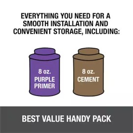 Oatey 8 oz. Purple CPVC and PVC Primer and Regular Clear PVC Cement Combo Pack