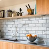 STICKGOO Subway Tile Peel and Stick Backsplash, Glossy White Marble