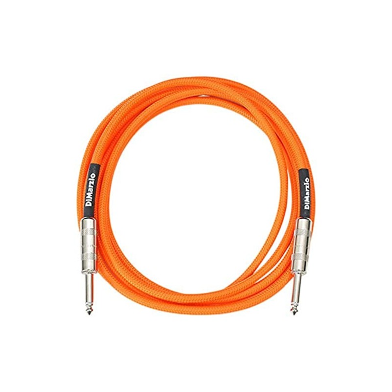 Dimarzio 10ft Overbraid Neon Orange Guitar/Instrument Cable - EP-1710NO