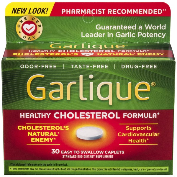 Garlique Cardiovascular Dietary Supplement, Green, 30 Count