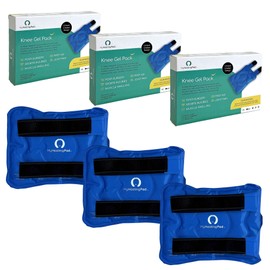 Reusable Knee Gel Pack with Elastic Straps - Gel Ice Pack for Knee, Joint, Elbow and Arm - Flexible Cold Packs for the Whole Family - Soft Ice Pack for Versatile Wrap and Convenient Use - 3 Packs Blue