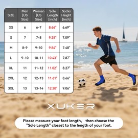 XUKER Water Socks Quick Dry Swim Dive Sand Proof Socks for Beach Volleyball Sand Soccer