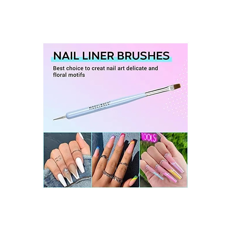 n/a Pinceles Para Decorar Uñas Cerdas Suaves Multicolor 6 Pzas